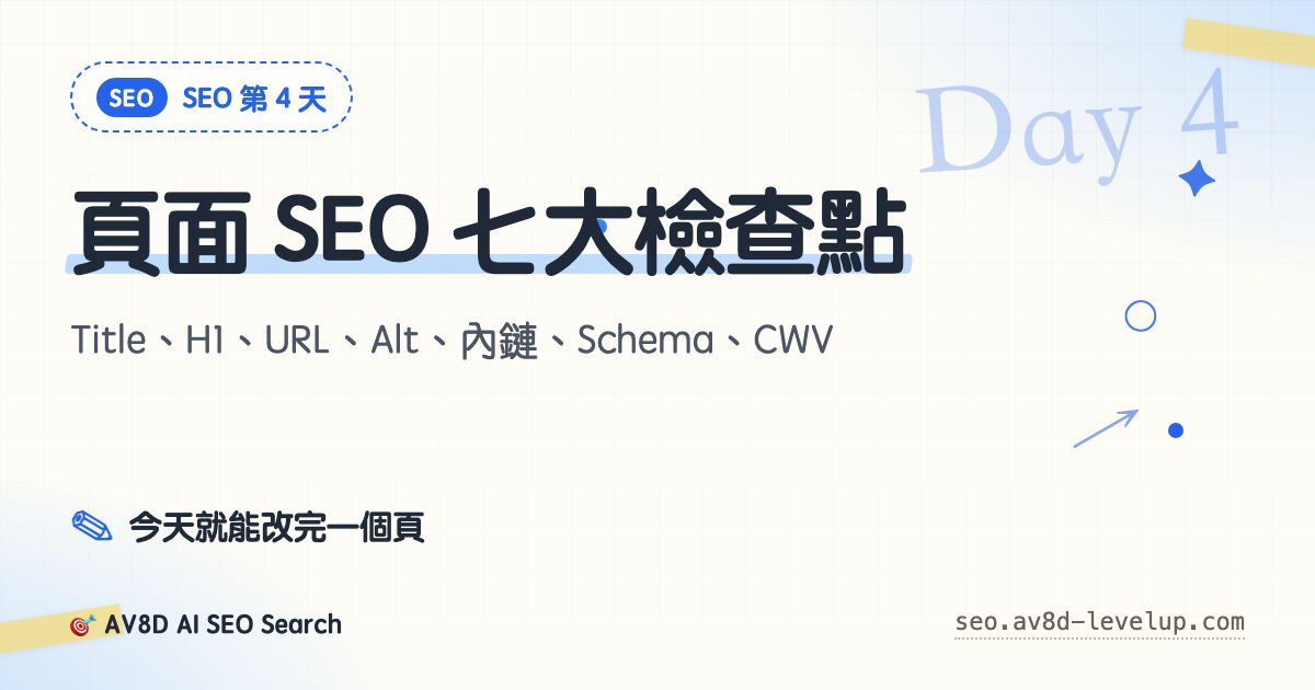 Day 4 — 頁面 SEO 七檢查